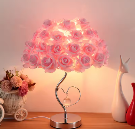 Rose bush table lamp