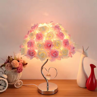 Rose bush table lamp