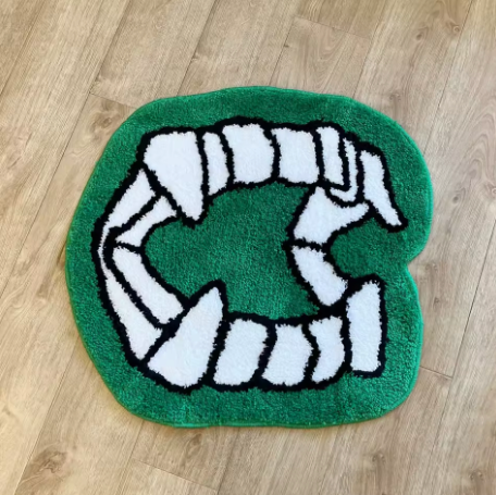 Green Mouth Vampire Teeth Rug